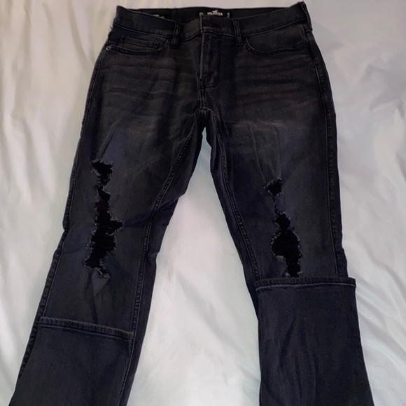 Men’s Hollister Skinny Advanced Stretch black distressed jeans. 32x32 - Picture 1 of 3